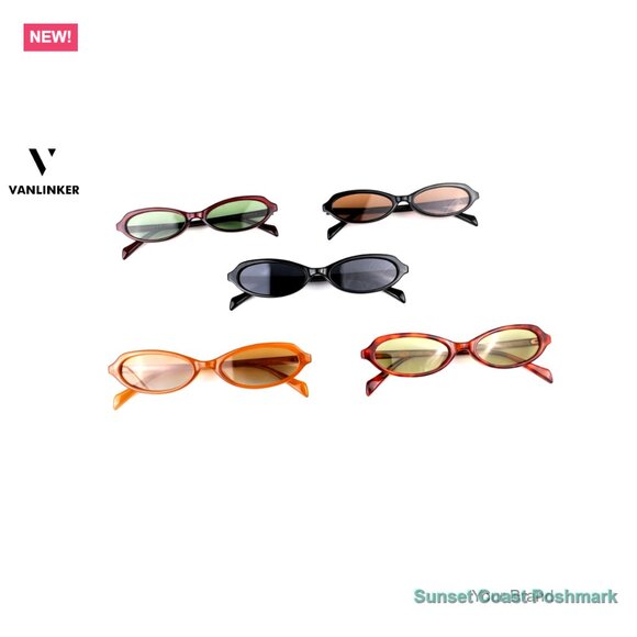 Polarized Retro Oval Sunglasses Slim Narrow Frame Vintage Style main image 4
